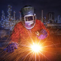 a welder welding