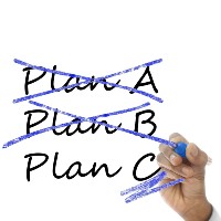 Plan A-B words crossed out