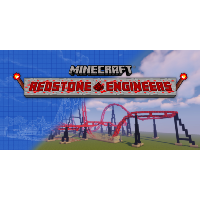 words minecraft redstone engineers with video game roller coaster in the background