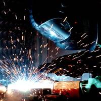 a welder welding